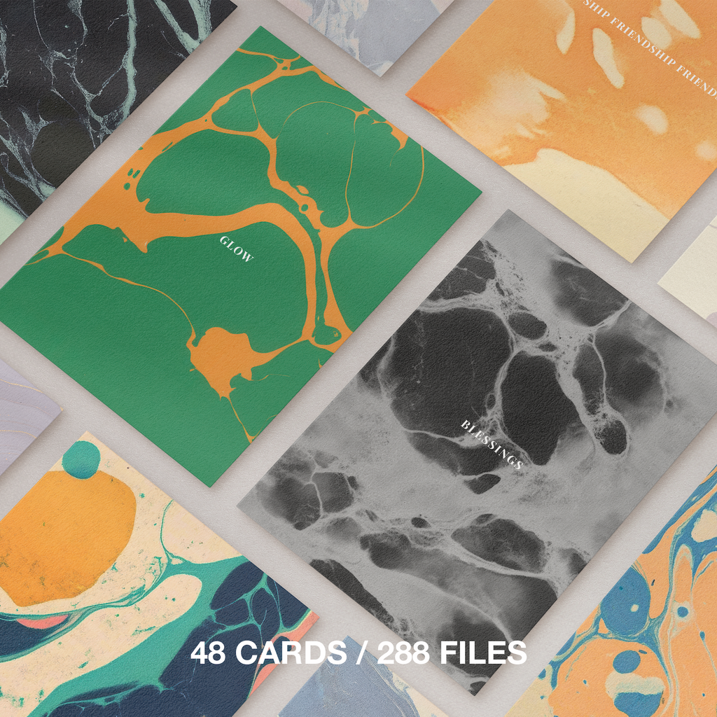 48 marble greeting cards